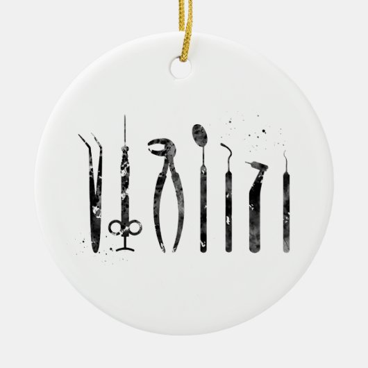 Tandartsgereedschap Keramisch Ornament (Voorkant)