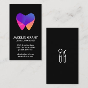 Tandartsgereedschap   Moderne kleurrijke tand pict Visitekaartje