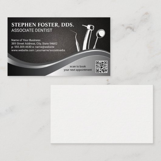 Tandartsgereedschap | QR Code visitekaartje (Voorkant / Achterkant)