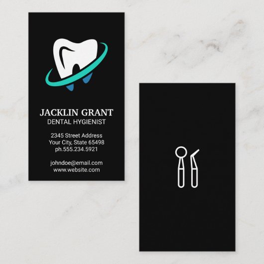 Tandartsgereedschap | Tandpictogram Visitekaartje (Voorkant / Achterkant)