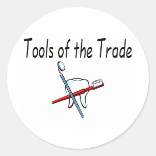 Tandartsgereedschap van de handel ronde sticker