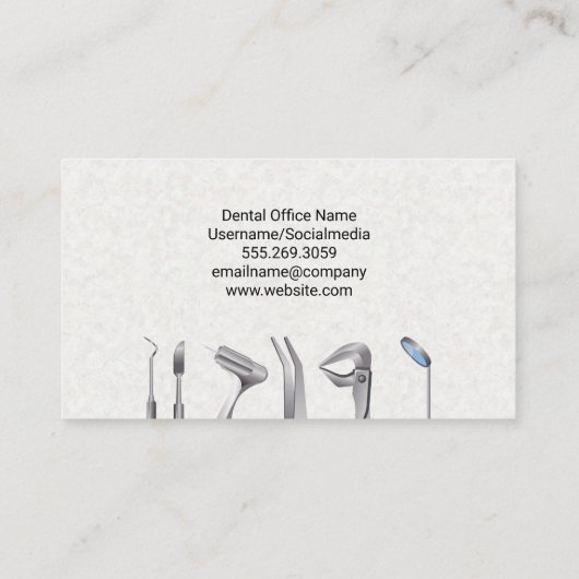 Tandartsinstrumenten Logo | Variatie Visitekaartje (Achterkant)