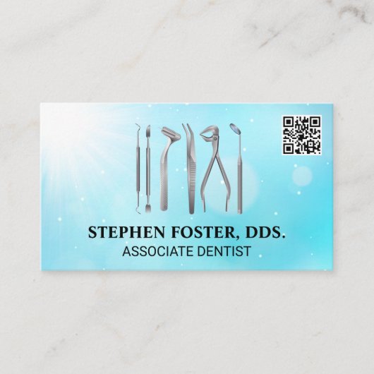 Tandartsinstrumenten | QR-code  Visitekaartje (Voorkant)