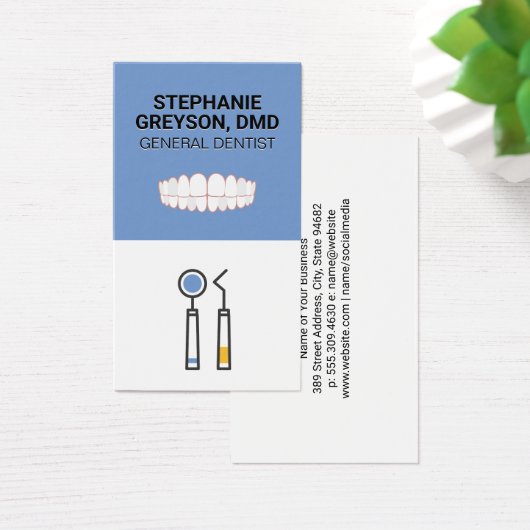 Tandartsinstrumenten | Tanden Icoon Visitekaartje (Bureau)