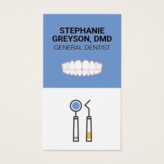 Tandartsinstrumenten | Tanden Icoon Visitekaartje (Voorkant)