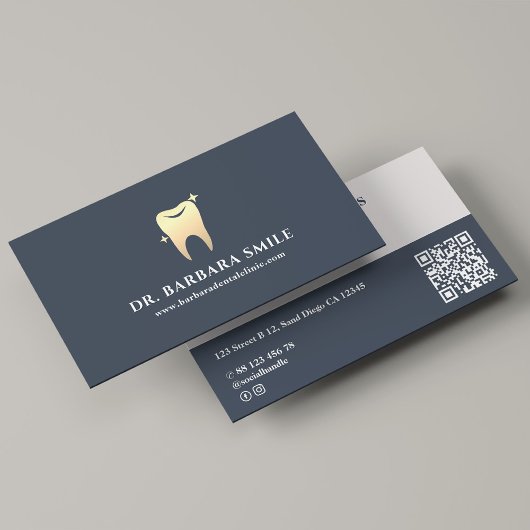 Tandartskliniek Minimale houtskool Modern Visitekaartje