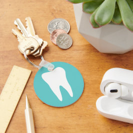 Tandartskunde sleutelhanger met wit tand logo