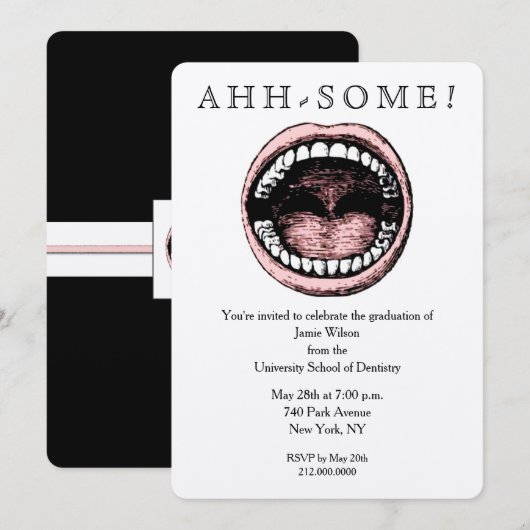 Tandartsopleiding Feest Uitnodiging (Voorkant / Achterkant)