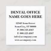 tandartsplein vierkante visitekaartje (Achterkant)
