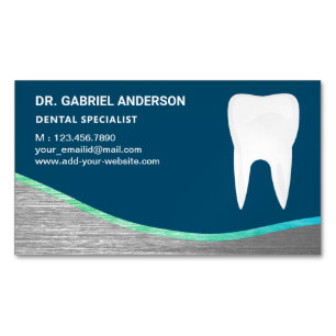 Tandartspraktijk Blue Steel Tooth Dental Clinic Magnetisch Visitekaartje