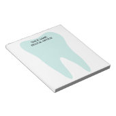 Tandartspraktijk notitieblok met grote tand logo (Schuin)