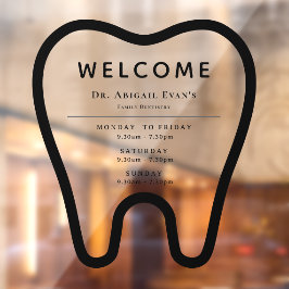 Tandartspraktijk Openingstijden Tand Logo Raamsticker