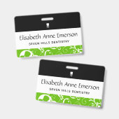 Tandartspraktijk personeel Damast Badge (Voor- en achterkant)