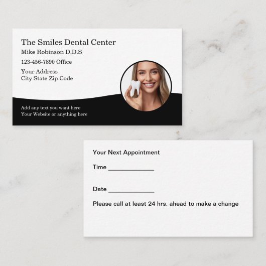 Tandartspraktijk Visitekaartje Afspraak Combo (Voorkant / Achterkant)