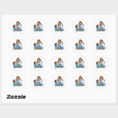 Tandartssticker 'Open breed, zeg Ah' Ronde Sticker (Vel)