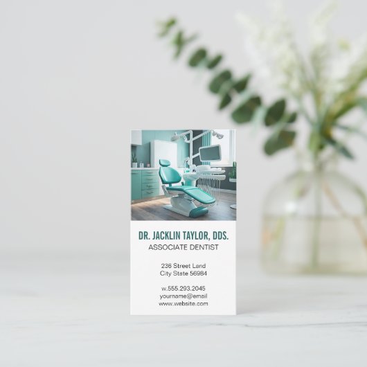 tandartsstoel | gezondheidszorg visitekaartje (Staand voorkant)