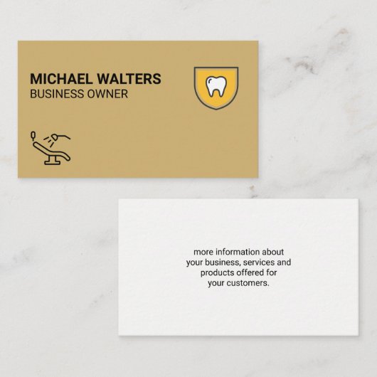 Tandartsstoel | Tand Logo Visitekaartje (Voorkant / Achterkant)