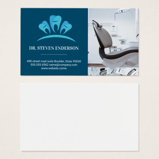 Tandartsstoel | Tand Logo Visitekaartje (Voorkant /achterkant)