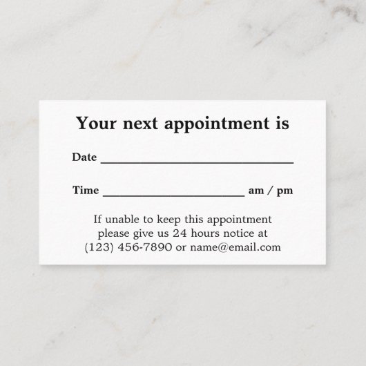  tandartsstoel tandarts afsprakenkaartje (Achterkant)