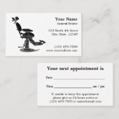  tandartsstoel tandarts afsprakenkaartje (Voorkant / Achterkant)