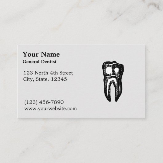  tandartsstoel tandarts Sjabloon Visitekaartje (Achterkant)