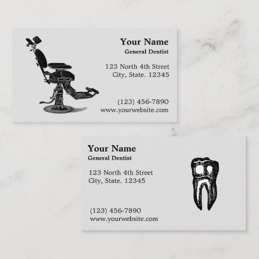  tandartsstoel tandarts Sjabloon Visitekaartje (Voorkant / Achterkant)
