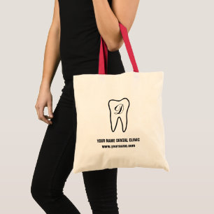 Tandartstas met op maat gemaakt monogram tand logo tote bag