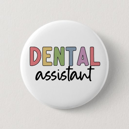 tandassistent | Giften voor assistent-tandarts Ronde Button 5,7 Cm (Voorkant)