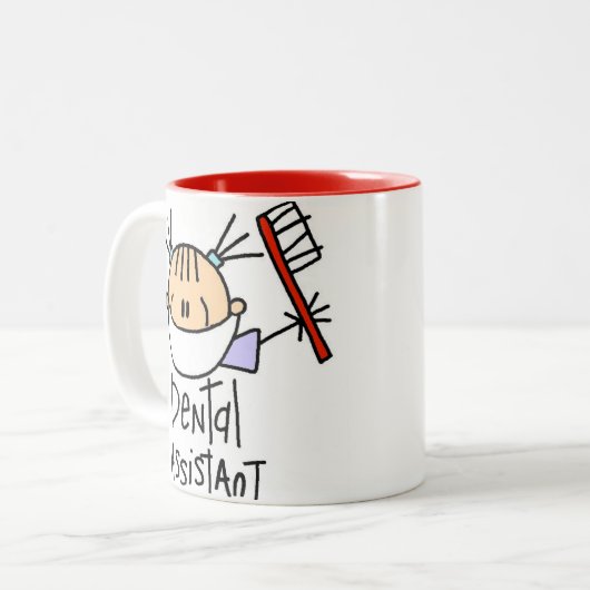 tandassistent tweekleurige koffiemok (Voorkant links)