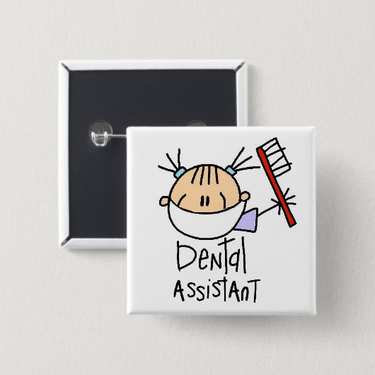 tandassistent vierkante button 5,1 cm (Voorkant /achterkant)