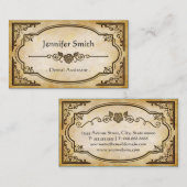 Tandassistent — Vintage Antiek elegant Visitekaartje (Voorkant / Achterkant)
