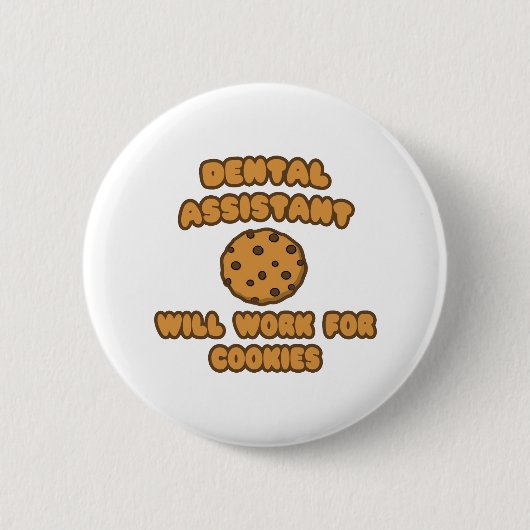Tandassistent ... Werkt voor cookies Ronde Button 5,7 Cm (Voorkant)