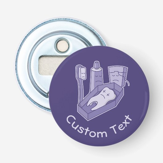 Tandbegrafenisflesopener Button Flesopener (Voorkant)