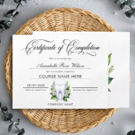 Tandbleek Certificaat van Voltooiing Cursus Flyer