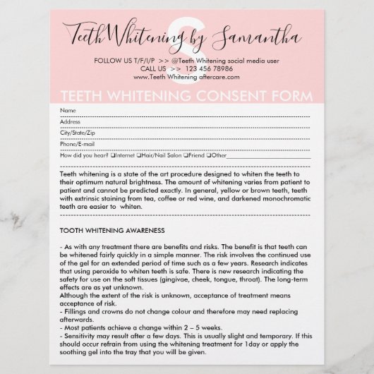 Tandbleking Klant Toestemming Budget Formulier Flyer (Voorkant)