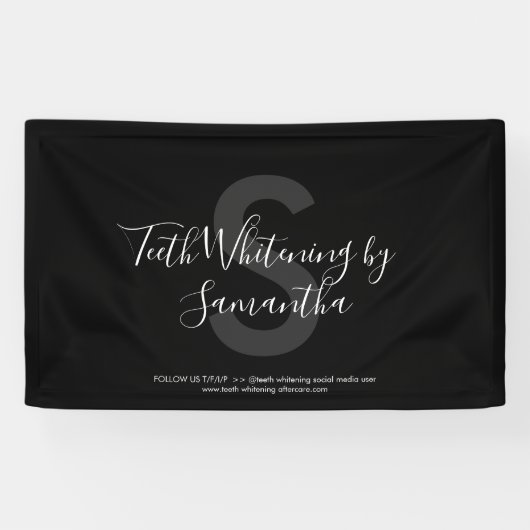 Tandbleking Monogram Schrift Spandoek (Horizontaal)