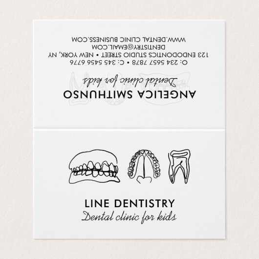 Tandbleking tandkliniek minimaal tandarts visitekaartje (Buitenkant ongevouwen)