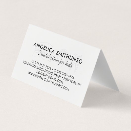 Tandbleking tandkliniek minimaal tandarts visitekaartje (Achterkant)