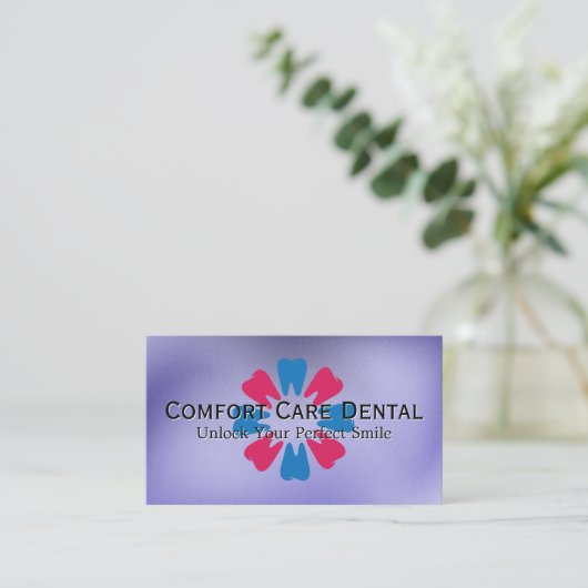 Tandbloem grafisch | tandarts visitekaartje (Staand voorkant)