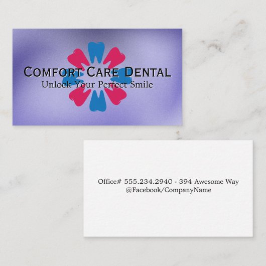 Tandbloem grafisch | tandarts visitekaartje (Voorkant / Achterkant)