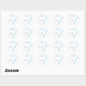 Tandborstel en Tand Ronde Sticker (Vel)