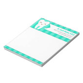 Tandbouillon - Blauwgroen strepen, aangepast Notit Notitieblok (Linkerzijde)