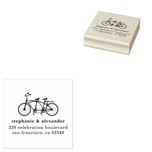  tandem aangepaste trouwnamen retouradres rubberstempel (Gestempeld)