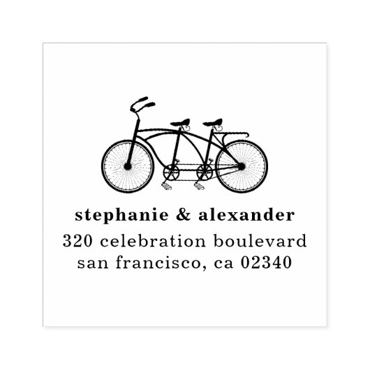  tandem aangepaste trouwnamen retouradres rubberstempel (Afrduk)