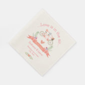 Tandem Bicycle, Birds and Banner Wedding Servetten (Hoek)