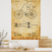Tandem Bicycle Blueprint Poster (Keuken)