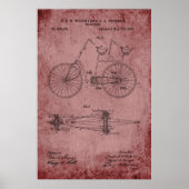 Tandem Bicycle Blueprint Poster (Voorkant)