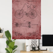 Tandem Bicycle Blueprint Poster (Thuiskantoor)