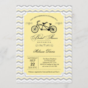 Tandem Bicycle Bridal Shower Kaart