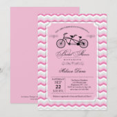 Tandem Bicycle Bridal Shower Kaart (Voorkant / Achterkant)